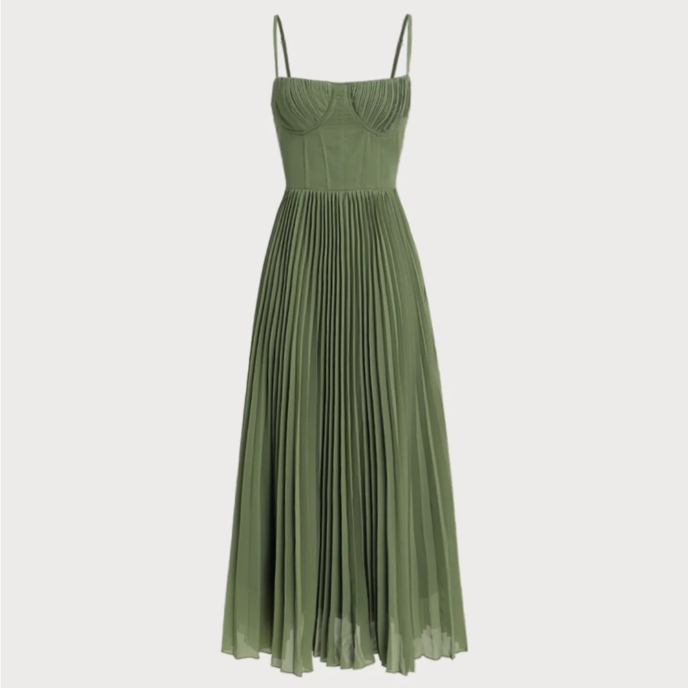 Rihoas Green Sweetheart Neck Flowy Slip Maxi Dress - Picture 6 of 10